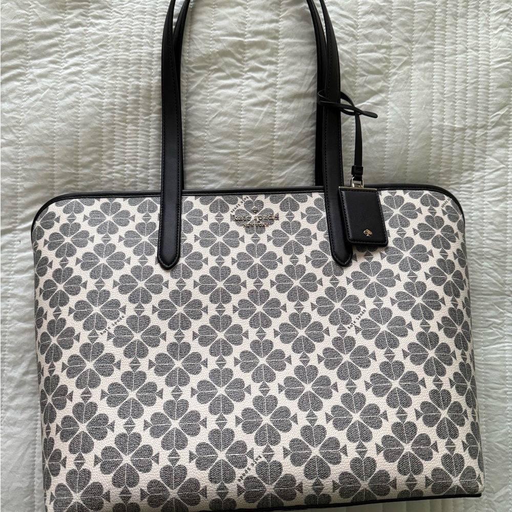 Kate Spade Black and White Floral Tote Bag